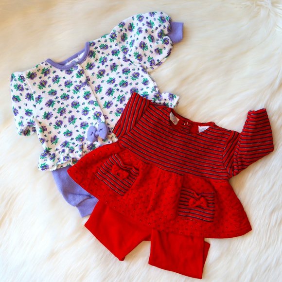 Two 3-6mo Girly Outfits - Picture 1 of 9